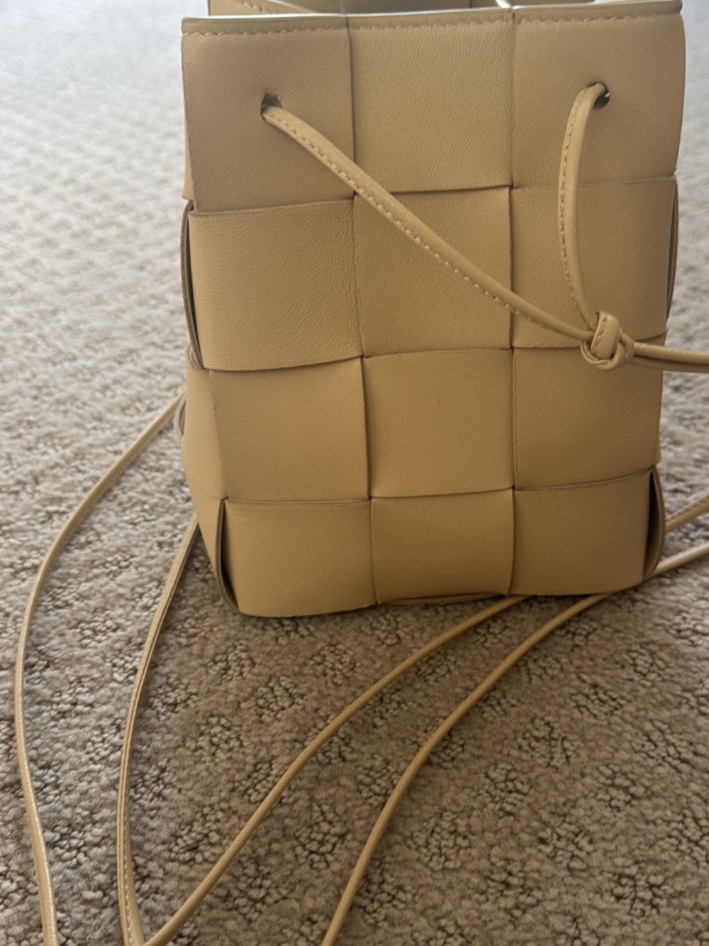 Bottega Veneta Intrecciato Mini Crossbody in Beige